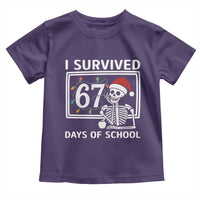 I Survived 67 Days Of School Skeleton Toddler T Shirt Funny Christmas Six Seven Meme - Wonder Print Shop