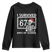 I Survived 67 Days Of School Skeleton Youth Sweatshirt Funny Christmas Six Seven Meme - Wonder Print Shop