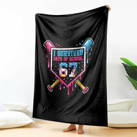 I Survived 67 Days Of School Baseball Ice Cream Throw Blanket Funny Christmas Six Seven Meme - Wonder Print Shop