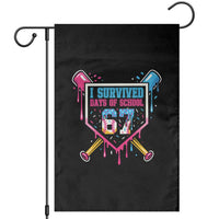I Survived 67 Days Of School Baseball Ice Cream Garden Flag Funny Christmas Six Seven Meme - Wonder Print Shop