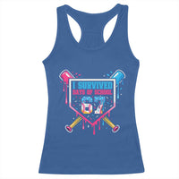 I Survived 67 Days Of School Baseball Ice Cream Racerback Tank Top Funny Christmas Six Seven Meme - Wonder Print Shop