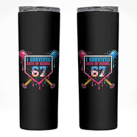 I Survived 67 Days Of School Baseball Ice Cream Skinny Tumbler Funny Christmas Six Seven Meme - Wonder Print Shop