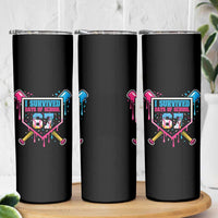 I Survived 67 Days Of School Baseball Ice Cream Skinny Tumbler Funny Christmas Six Seven Meme - Wonder Print Shop
