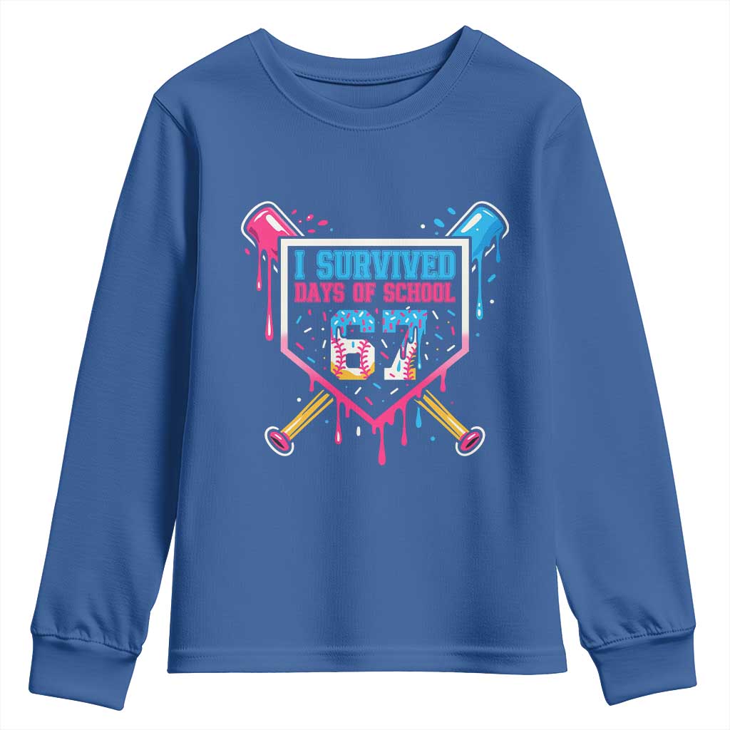 I Survived 67 Days Of School Baseball Ice Cream Youth Sweatshirt Funny Christmas Six Seven Meme - Wonder Print Shop