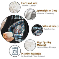 I Survived 67 Days Of School Baseball Glove Ice Cream Throw Blanket Funny Christmas Six Seven Meme - Wonder Print Shop