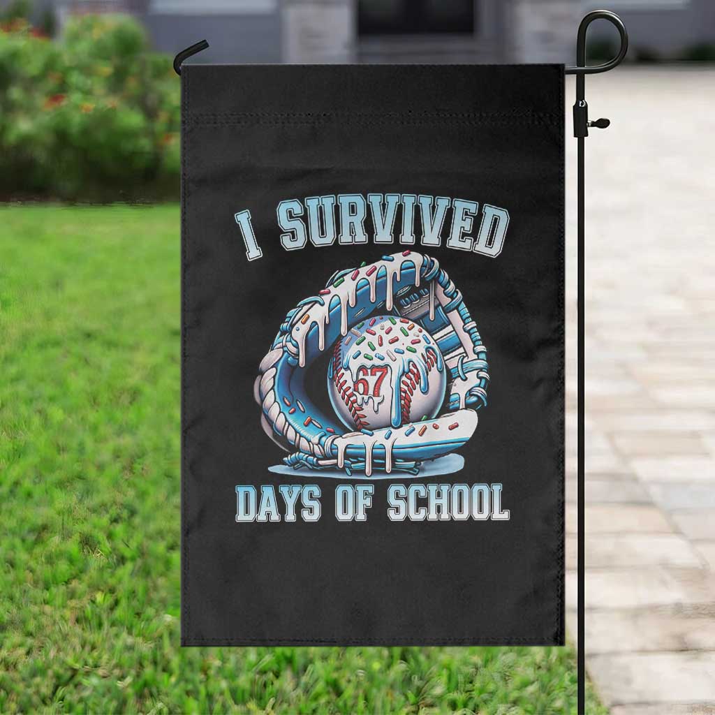 I Survived 67 Days Of School Baseball Glove Ice Cream Garden Flag Funny Christmas Six Seven Meme - Wonder Print Shop