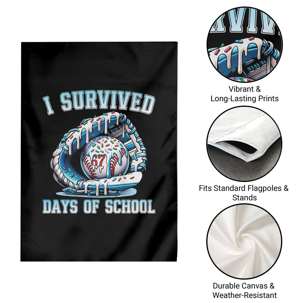 I Survived 67 Days Of School Baseball Glove Ice Cream Garden Flag Funny Christmas Six Seven Meme - Wonder Print Shop