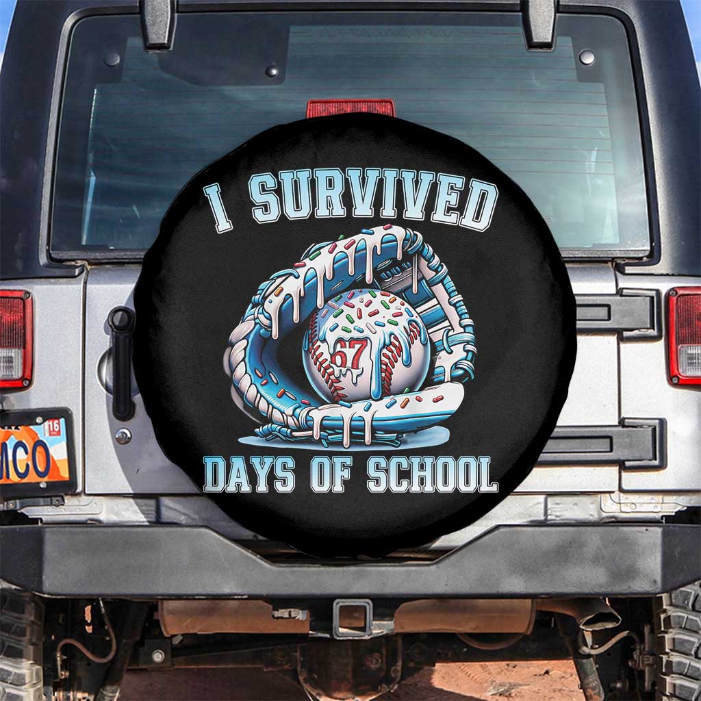 I Survived 67 Days Of School Baseball Glove Ice Cream Spare Tire Cover Funny Christmas Six Seven Meme - Wonder Print Shop