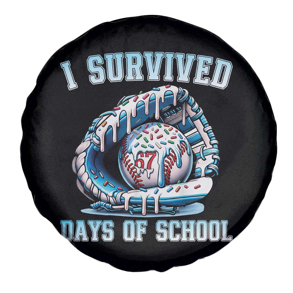 I Survived 67 Days Of School Baseball Glove Ice Cream Spare Tire Cover Funny Christmas Six Seven Meme - Wonder Print Shop