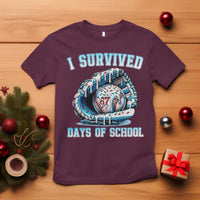I Survived 67 Days Of School Baseball Glove Ice Cream T Shirt Funny Christmas Six Seven Meme - Wonder Print Shop