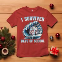 I Survived 67 Days Of School Baseball Glove Ice Cream T Shirt Funny Christmas Six Seven Meme - Wonder Print Shop