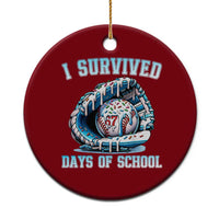 I Survived 67 Days Of School Baseball Glove Ice Cream Ceramic Ornament Funny Christmas Six Seven Meme - Wonder Print Shop