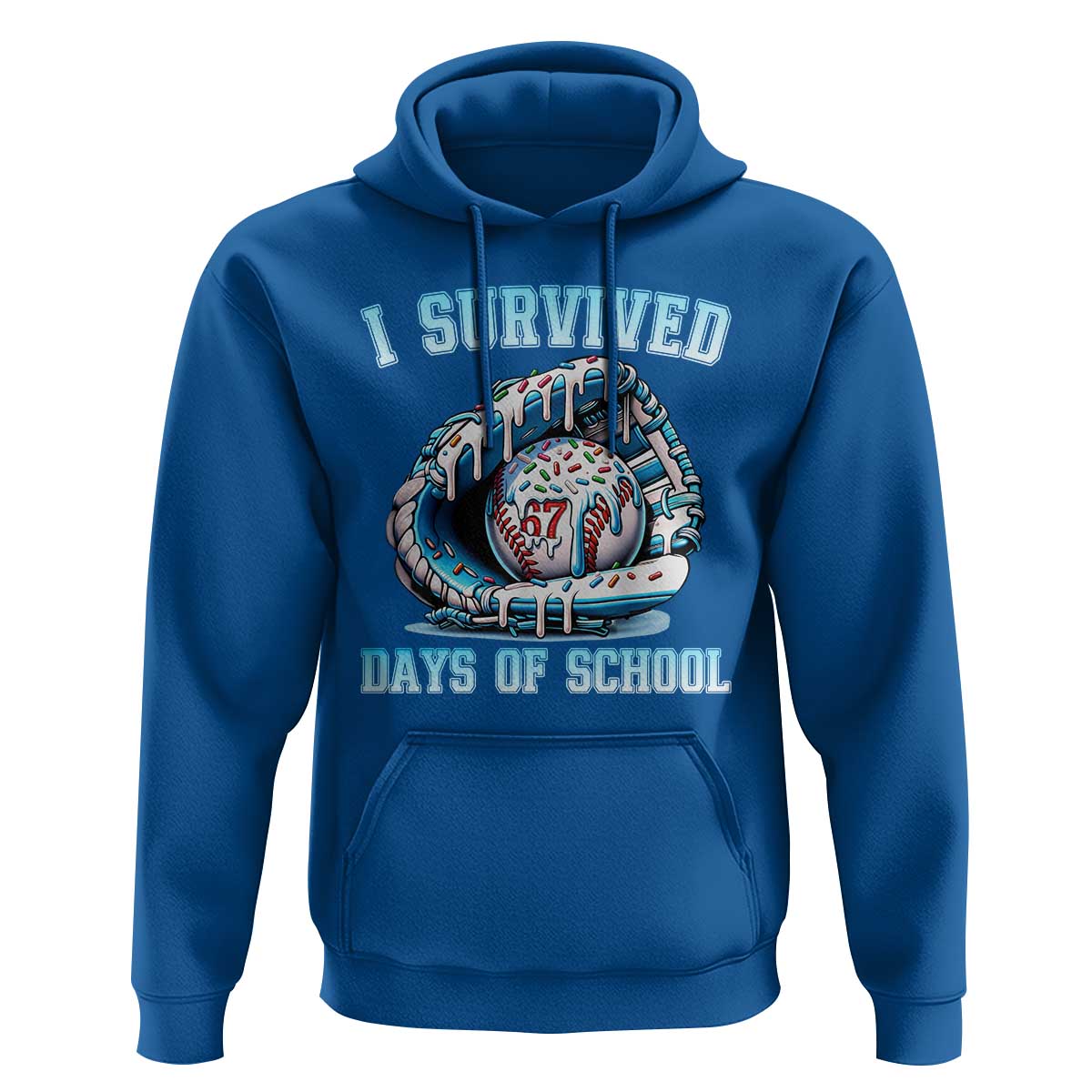 I Survived 67 Days Of School Baseball Glove Ice Cream Hoodie Funny Christmas Six Seven Meme - Wonder Print Shop
