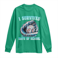 I Survived 67 Days Of School Baseball Glove Ice Cream Long Sleeve Shirt Funny Christmas Six Seven Meme - Wonder Print Shop