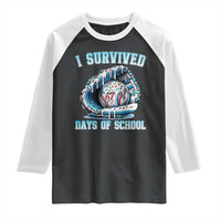 I Survived 67 Days Of School Baseball Glove Ice Cream Raglan Shirt Funny Christmas Six Seven Meme - Wonder Print Shop