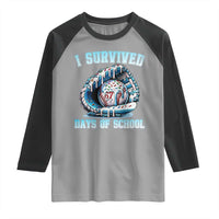 I Survived 67 Days Of School Baseball Glove Ice Cream Raglan Shirt Funny Christmas Six Seven Meme - Wonder Print Shop