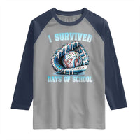 I Survived 67 Days Of School Baseball Glove Ice Cream Raglan Shirt Funny Christmas Six Seven Meme - Wonder Print Shop