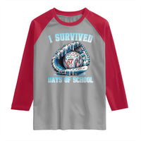 I Survived 67 Days Of School Baseball Glove Ice Cream Raglan Shirt Funny Christmas Six Seven Meme - Wonder Print Shop