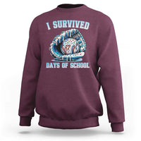 I Survived 67 Days Of School Baseball Glove Ice Cream Sweatshirt Funny Christmas Six Seven Meme - Wonder Print Shop