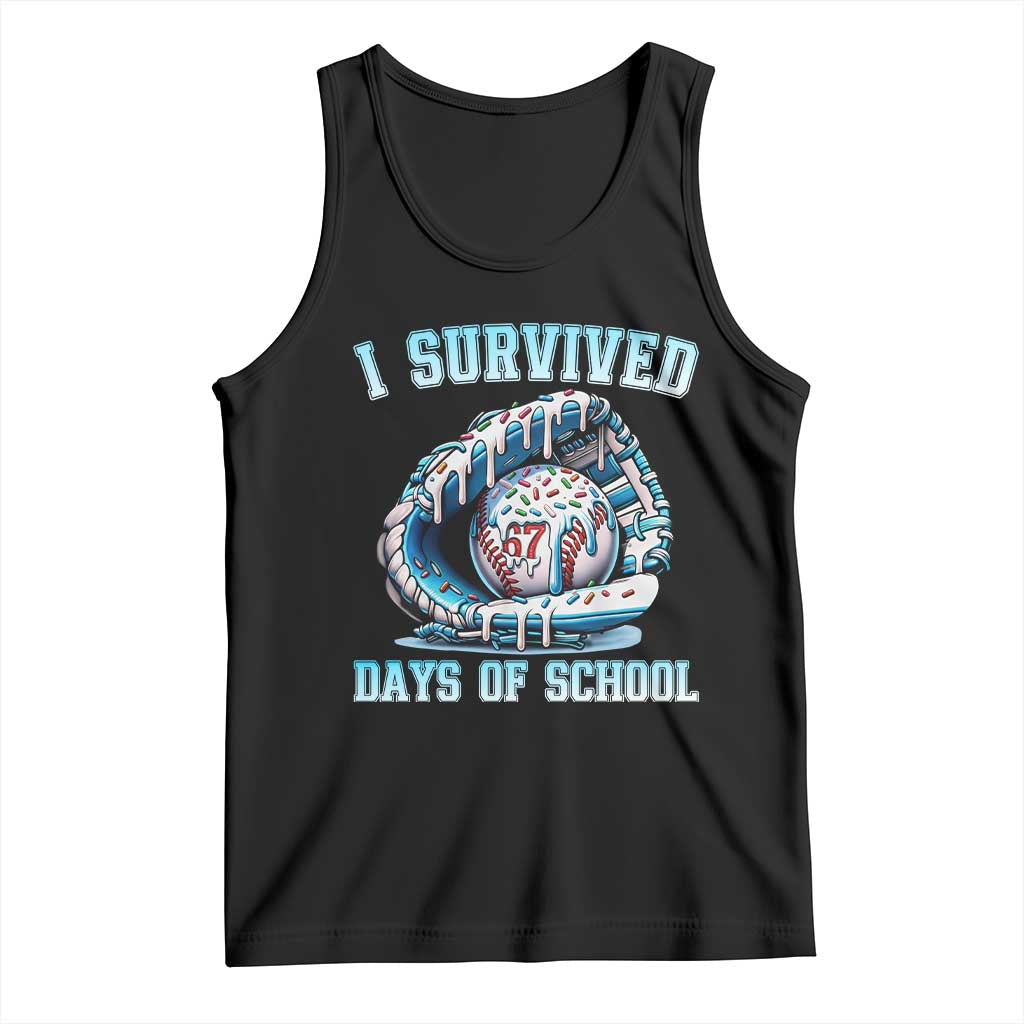 I Survived 67 Days Of School Baseball Glove Ice Cream Tank Top Funny Christmas Six Seven Meme - Wonder Print Shop