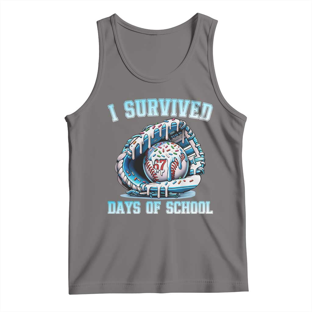 I Survived 67 Days Of School Baseball Glove Ice Cream Tank Top Funny Christmas Six Seven Meme - Wonder Print Shop