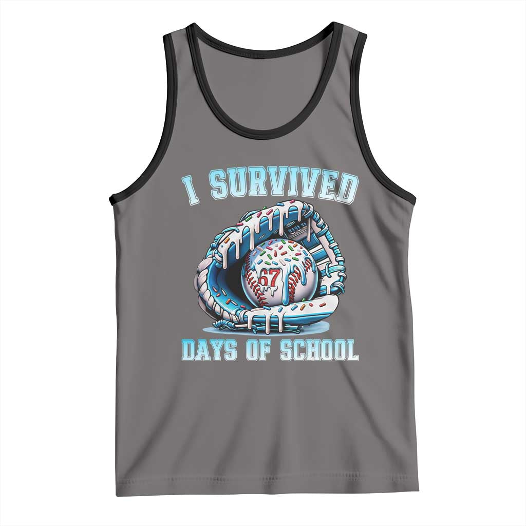 I Survived 67 Days Of School Baseball Glove Ice Cream Tank Top Funny Christmas Six Seven Meme - Wonder Print Shop