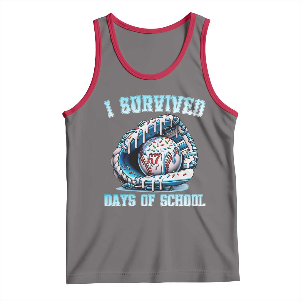 I Survived 67 Days Of School Baseball Glove Ice Cream Tank Top Funny Christmas Six Seven Meme - Wonder Print Shop