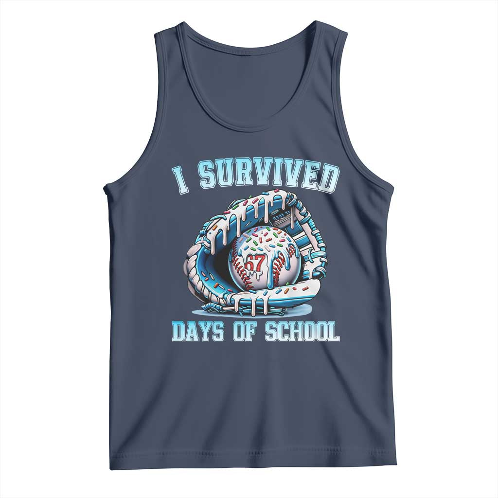 I Survived 67 Days Of School Baseball Glove Ice Cream Tank Top Funny Christmas Six Seven Meme - Wonder Print Shop