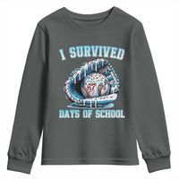 I Survived 67 Days Of School Baseball Glove Ice Cream Youth Sweatshirt Funny Christmas Six Seven Meme - Wonder Print Shop
