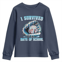 I Survived 67 Days Of School Baseball Glove Ice Cream Youth Sweatshirt Funny Christmas Six Seven Meme - Wonder Print Shop