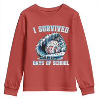 I Survived 67 Days Of School Baseball Glove Ice Cream Youth Sweatshirt Funny Christmas Six Seven Meme - Wonder Print Shop