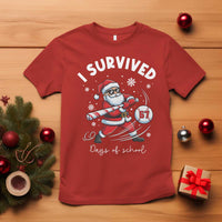 I Survived 67 Days Of School Baseball Santa T Shirt Funny Christmas Six Seven Meme - Wonder Print Shop