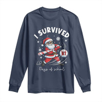 I Survived 67 Days Of School Baseball Santa Long Sleeve Shirt Funny Christmas Six Seven Meme - Wonder Print Shop