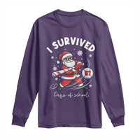I Survived 67 Days Of School Baseball Santa Long Sleeve Shirt Funny Christmas Six Seven Meme - Wonder Print Shop