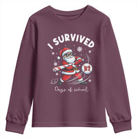 I Survived 67 Days Of School Baseball Santa Youth Sweatshirt Funny Christmas Six Seven Meme - Wonder Print Shop