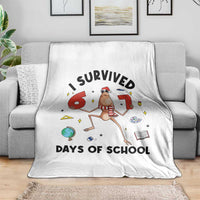 Marcus The Worm 67 Days of School Throw Blanket I Survived Funny Six Seven Meme Christmas Vibe - Wonder Print Shop