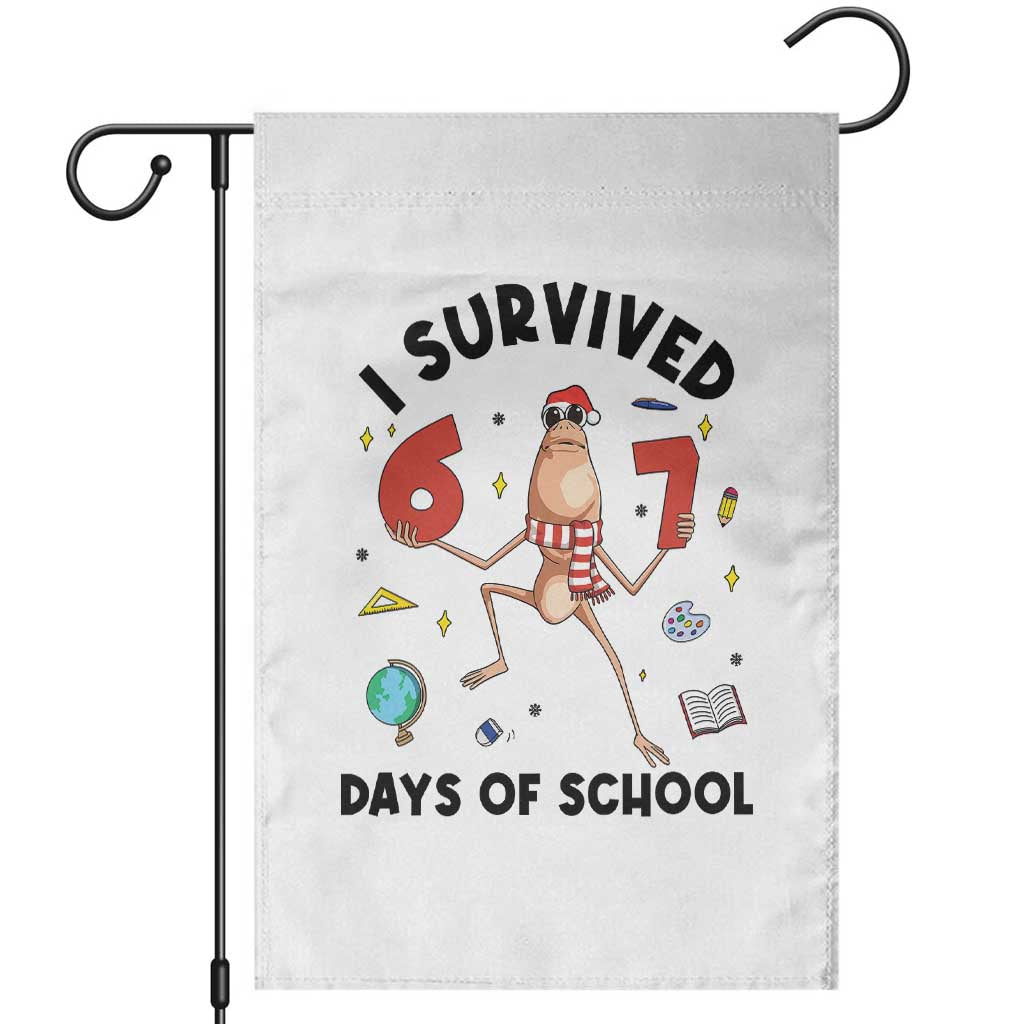 Marcus The Worm 67 Days of School Garden Flag I Survived Funny Six Seven Meme Christmas Vibe - Wonder Print Shop