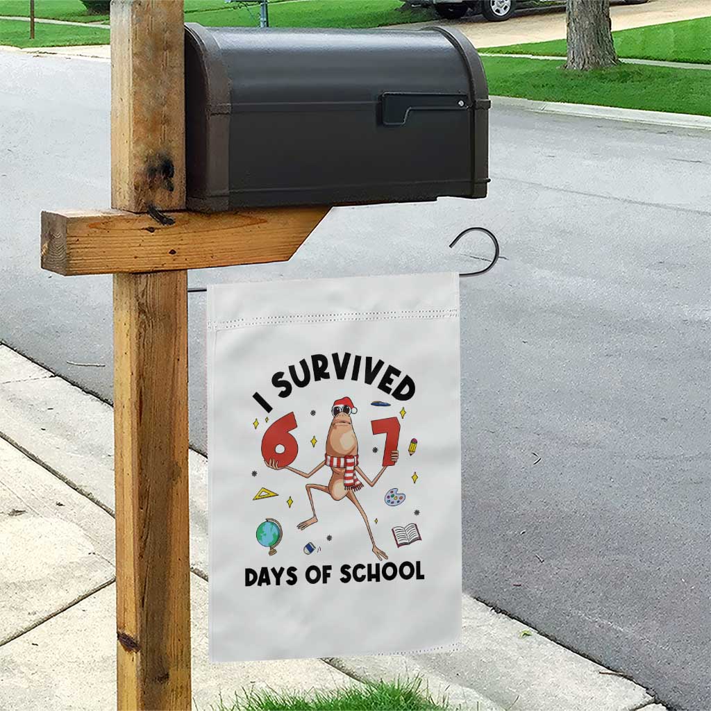 Marcus The Worm 67 Days of School Garden Flag I Survived Funny Six Seven Meme Christmas Vibe - Wonder Print Shop