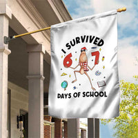 Marcus The Worm 67 Days of School Garden Flag I Survived Funny Six Seven Meme Christmas Vibe - Wonder Print Shop