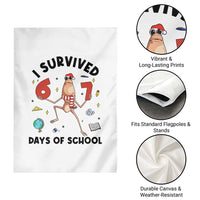 Marcus The Worm 67 Days of School Garden Flag I Survived Funny Six Seven Meme Christmas Vibe - Wonder Print Shop