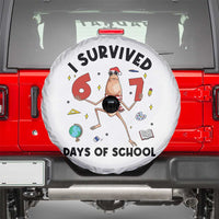 Marcus The Worm 67 Days of School Spare Tire Cover I Survived Funny Six Seven Meme Christmas Vibe - Wonder Print Shop