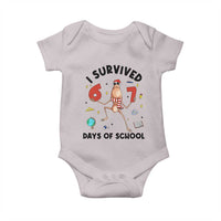 Marcus The Worm 67 Days of School Baby Onesie I Survived Funny Six Seven Meme Christmas Vibe - Wonder Print Shop