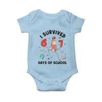 Marcus The Worm 67 Days of School Baby Onesie I Survived Funny Six Seven Meme Christmas Vibe - Wonder Print Shop