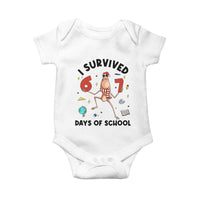 Marcus The Worm 67 Days of School Baby Onesie I Survived Funny Six Seven Meme Christmas Vibe - Wonder Print Shop
