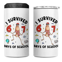 Marcus The Worm 67 Days of School 4 in 1 Can Cooler Tumbler I Survived Funny Six Seven Meme Christmas Vibe - Wonder Print Shop