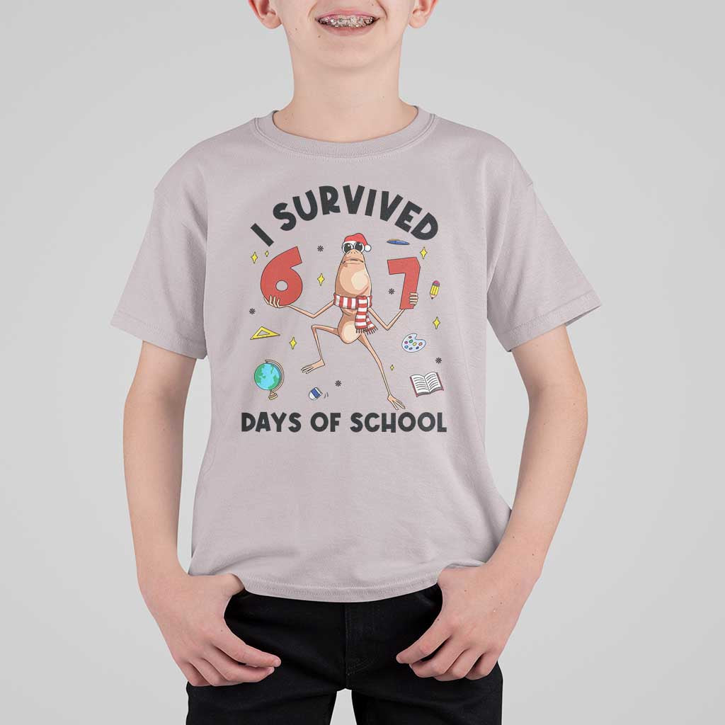 Marcus The Worm 67 Days of School T Shirt For Kid I Survived Funny Six Seven Meme Christmas Vibe - Wonder Print Shop