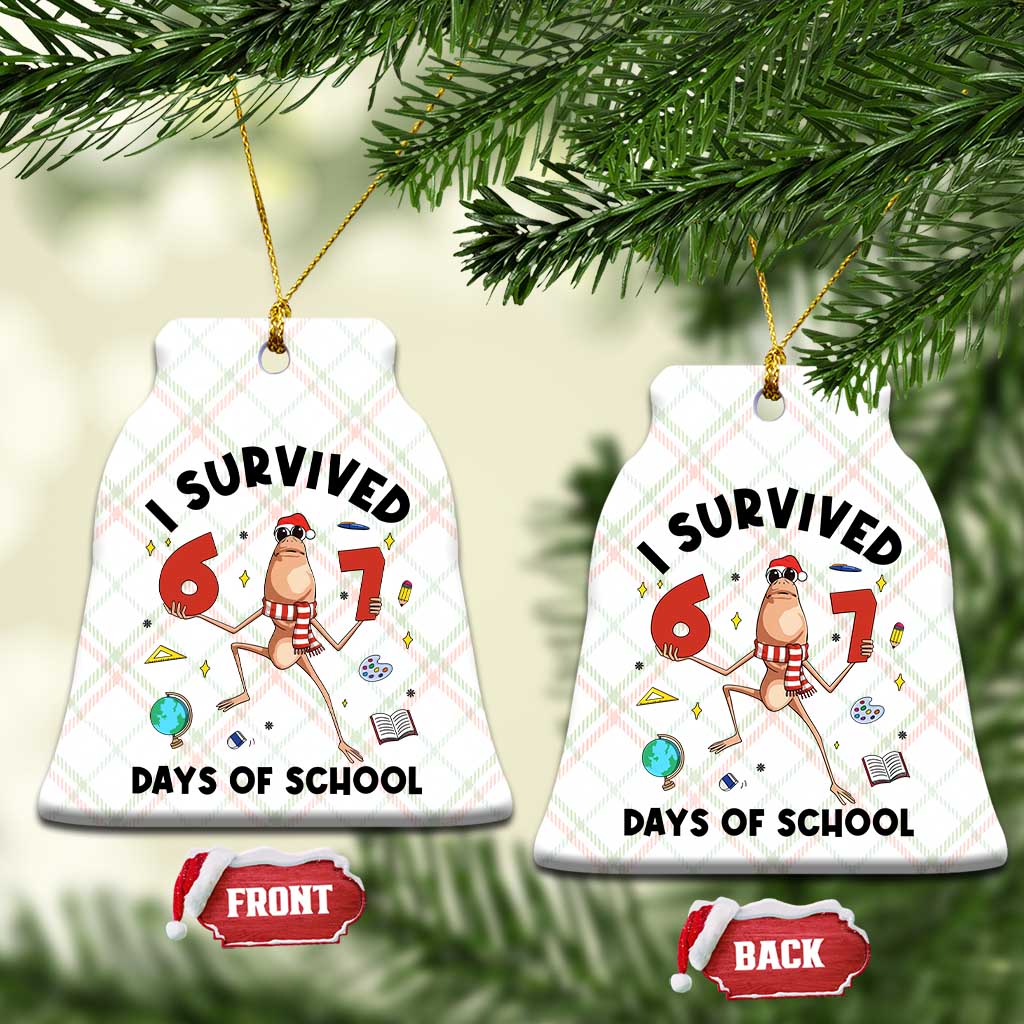 Marcus The Worm 67 Days of School Ceramic Ornament I Survived Funny Six Seven Meme Christmas Vibe - Wonder Print Shop