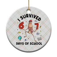 Marcus The Worm 67 Days of School Ceramic Ornament I Survived Funny Six Seven Meme Christmas Vibe - Wonder Print Shop
