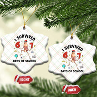 Marcus The Worm 67 Days of School Ceramic Ornament I Survived Funny Six Seven Meme Christmas Vibe - Wonder Print Shop