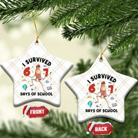 Marcus The Worm 67 Days of School Ceramic Ornament I Survived Funny Six Seven Meme Christmas Vibe - Wonder Print Shop